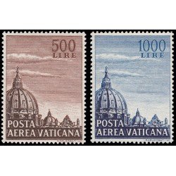 Vaticano Aéreo 22/23 1953 Basílica S.Pedro MNH Vaticano Aéreo 22/23 1953 Basílica S.Pedro MNH