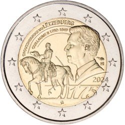 Luxemburgo 2024 2 € euros conmemorativos Guillermo II Luxemburgo 2024 2 € euros conmemorativos Guillermo II