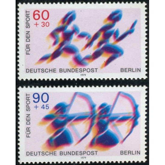 DEP7/S Alemania Berlín Nº 550/51 1979 DEUTSCHE Sorteo por el deporte-relevos/tiro con arco-Lujo DEP7/S Alemania Berlín Nº 550/51 1979 DEUTSCHE Sorteo por el deporte-relevos/tiro con arco-Lujo