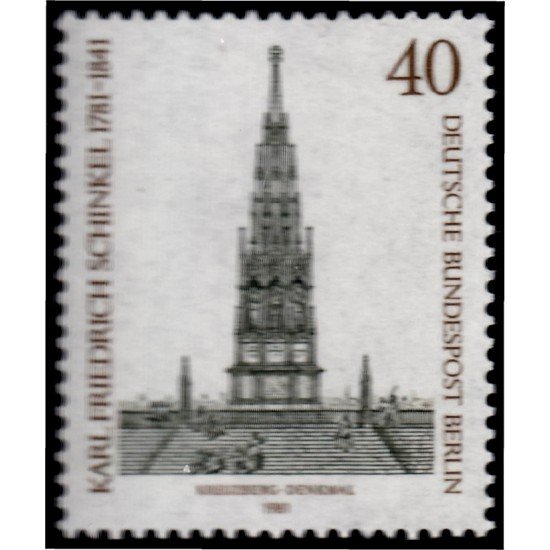 Alemania Berlín 601 1981 200 Aniversario del nacimiento del arquitecto Karl Friedrich Schinkel MNH Alemania Berlín 601 1981 200 Aniversario del nacimiento del arquitecto Karl Friedrich Schinkel MNH