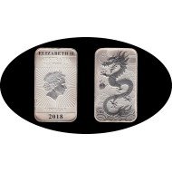 Australia 1 OZ onza  2018 Dragon 1$  Rectangular Plata Ag