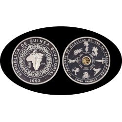 Guinea Ecuatorial 1992 15000 francos Ganadores Olimpiada Barcelona 92 Plata Ag