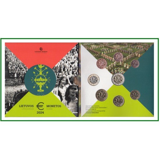 Lituania 2024 Cartera Oficial Monedas € euro Set Festival de la Canción Lituania 2024 Cartera Oficial Monedas € euro Set Festival de la Canción