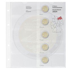 Lindner 1114-2 Hoja preimpresa de quilates de monedas conmemorativas de 2 euros Lindner 1114-2 Hoja preimpresa de quilates de monedas conmemorativas de 2 euros