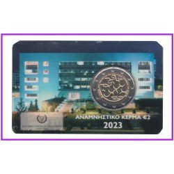 Chipre 2023 Cartera Oficial Coin Card Moneda 2 € conm Banco Central 