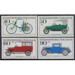 Alemania Berlín 621/24 1982 Sorteo por la juventud vehículos históricos MNH Alemania Berlín 621/24 1982 Sorteo por la juventud vehículos históricos MNH