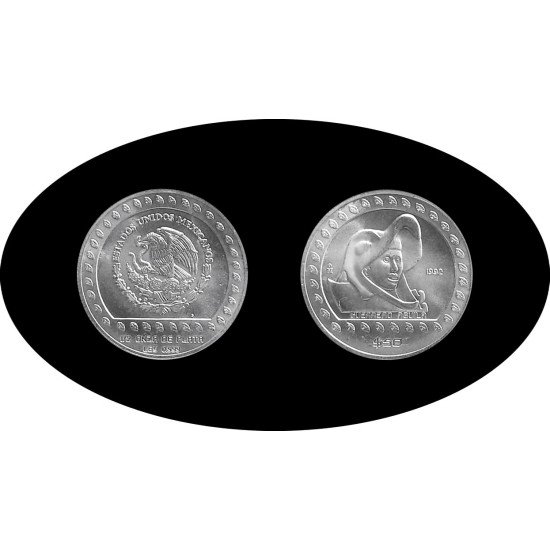 Méjico Mexico 1/2 OZ onza 1992 Guerrero Aguila Plata Ag Méjico Mexico 1/2 OZ onza 1992 Guerrero Aguila Plata Ag