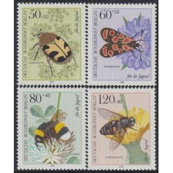 Alemania Berlín 673/76 1984 Sorteo por la juventud insectos de la polinización MNH