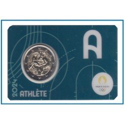 Francia France 2024 Cartera Oficial Coin Card 2€ euros conm. 4a París 2024 Francia France 2024 Cartera Oficial Coin Card 2€ euros conm. 4a París 2024