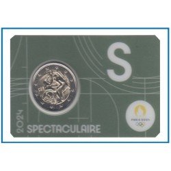 Francia France 2024 Cartera Oficial Coin Card 2€ euros conm. 4a París 2024 Francia France 2024 Cartera Oficial Coin Card 2€ euros conm. 4a París 2024