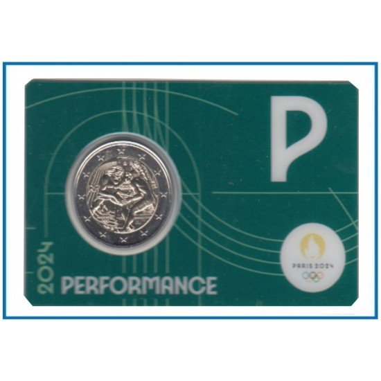 Francia France 2024 Cartera Oficial Coin Card 2€ euros conm. 4a París 2024 Francia France 2024 Cartera Oficial Coin Card 2€ euros conm. 4a París 2024