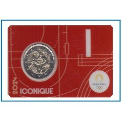Francia France 2024 Cartera Oficial Coin Card 2€ euros conm. 4a París 2024 Francia France 2024 Cartera Oficial Coin Card 2€ euros conm. 4a París 2024