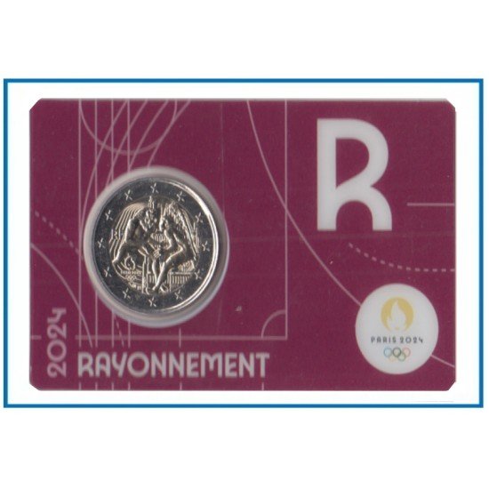 Francia France 2024 Cartera Oficial Coin Card 2€ euros conm. 4a París 2024 Francia France 2024 Cartera Oficial Coin Card 2€ euros conm. 4a París 2024