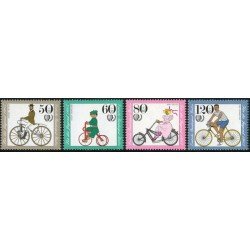 DEP7/S  Alemania Berlín  695/98 1985 Sorteo por la juventud (año inter.) historia de la bicicleta MNH