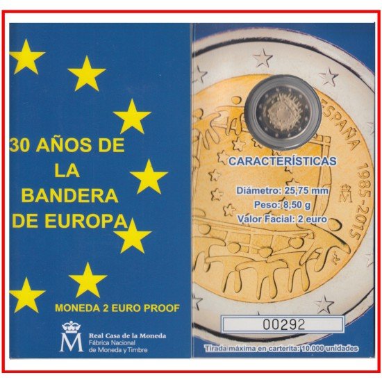 España Spain 2015 Cartera 2€ euros Proof Bandera España Spain 2015 Cartera 2€ euros Proof Bandera