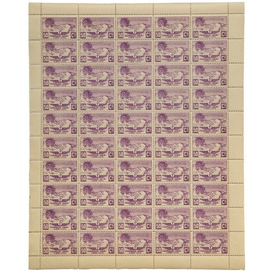Andorra Española NE 14 1931 Montañas En hoja completa de 50 sellos MNH