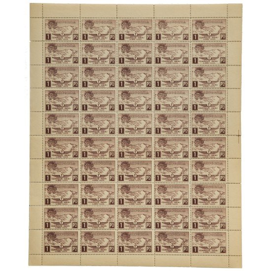 Andorra Española NE 16 1931 Montañas En hoja completa de 50 sellos MNH