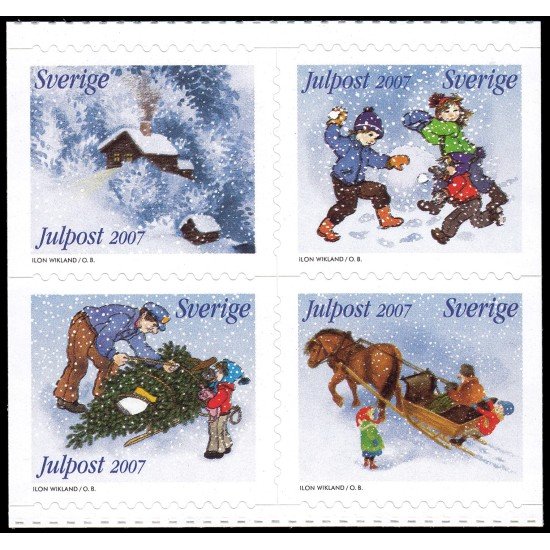 Suecia Sweden 2592/95 2007 Navidad Ilustraciones de los cuentos infantiles de Astrid Lindgren Autoadhesivos Suecia Sweden 2592/95 2007 Navidad Ilustraciones de los cuentos infantiles de Astrid Lindgren Autoadhesivos