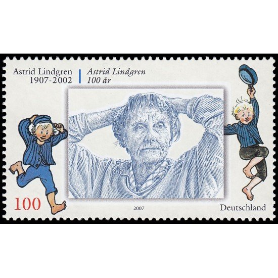 Suecia Sweden 2596 2007 Personalidades literarias Astrid Lindgren MNH Suecia Sweden 2596 2007 Personalidades literarias Astrid Lindgren MNH