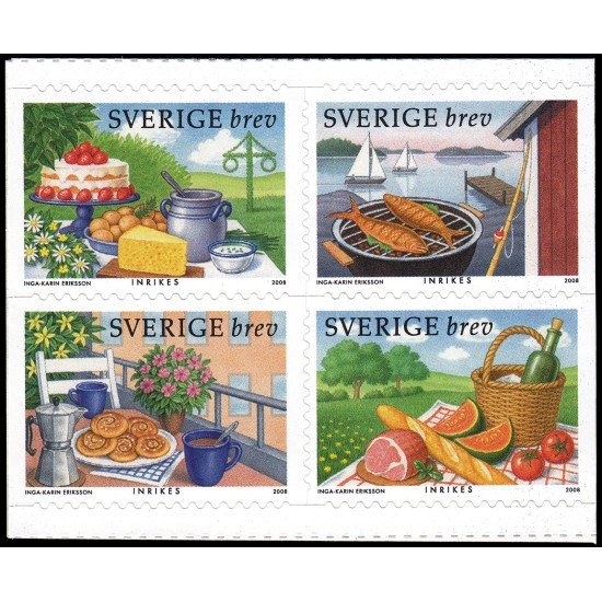 Suecia Sweden 2628/31 2008 Gastronomía estival Autoadhesivos Suecia Sweden 2628/31 2008 Gastronomía estival Autoadhesivos