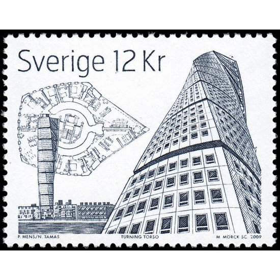 Suecia Sweden 2687 2009 Construcciones espectaculares suecas Edificio Turning Torso MNH Suecia Sweden 2687 2009 Construcciones espectaculares suecas Edificio Turning Torso MNH
