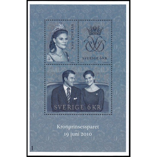 Suecia Sweden HB 51 2010 Boda de S.A.R. la princesa Victoria con Daniel Wesling MNH