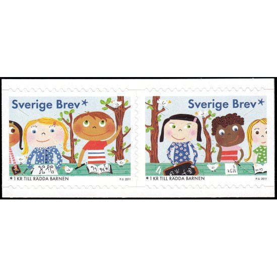 Suecia Sweden 2785/86 2011 Sellos de beneficencia Save the Children Autoadhesivos