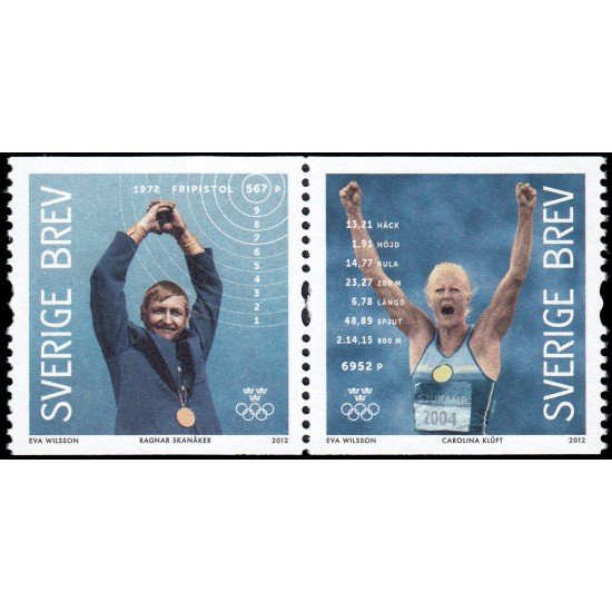 Suecia Sweden 2863/64 2012 Personalidades Deportistas suecos con medallas de oro en Juegos Olímpicos MNH