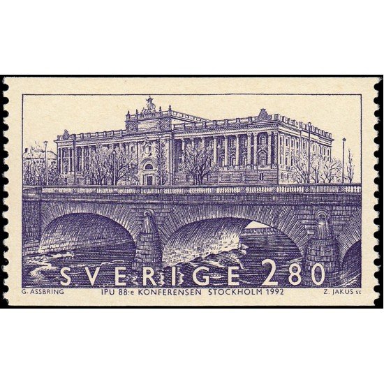 Suecia Sweden 1719 1992 Parlamento sueco sede de la 88 conferencia de la Unión Parlamentaria internacional MNH 