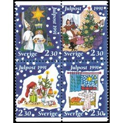 Suecia Sweden 1677/80 1991 Navidad 400 aniv. de libros infantiles en Suecia MNH Suecia Sweden 1677/80 1991 Navidad 400 aniv. de libros infantiles en Suecia MNH
