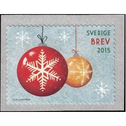 Suecia Sweden 3064 2015 Navidad Bolas para el abeto Autoadhesivo