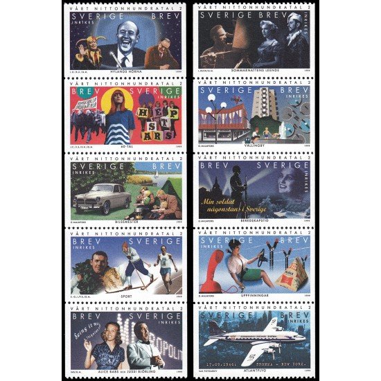 Suecia Sweden 2084/93 1999 Siglo XX MNH Suecia Sweden 2084/93 1999 Siglo XX MNH