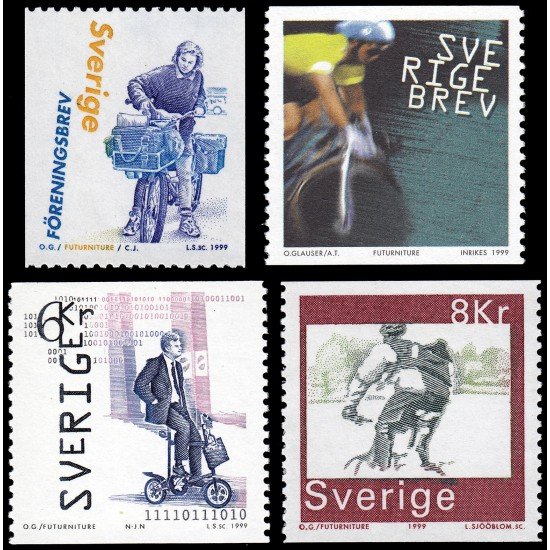 Suecia Sweden 2100/03 1999 Bicicletas MNH Suecia Sweden 2100/03 1999 Bicicletas MNH