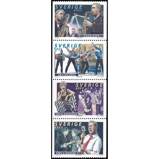 Suecia Sweden 2125/28 1999 Grupos de música de baile MNH Suecia Sweden 2125/28 1999 Grupos de música de baile MNH