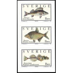 Suecia Sweden 2227/29 2001 Fauna Peces basados en dibujos de Wilhelm von Wright Autoadhesivos Suecia Sweden 2227/29 2001 Fauna Peces basados en dibujos de Wilhelm von Wright Autoadhesivos