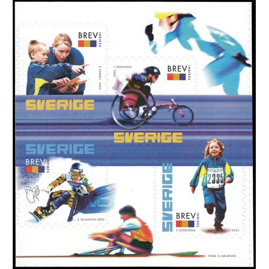 Suecia Sweden 2313/16 2003 Centenario de la Federación de Deportes sueca Autoadhesivos Suecia Sweden 2313/16 2003 Centenario de la Federación de Deportes sueca Autoadhesivos