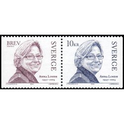 Suecia Sweden 2364/65 2003 En memoria de Anna Lindh Ministra de asuntos exteriores MNH