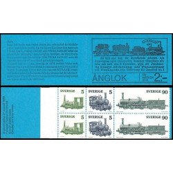 Suecia Sweden C892 1975 Locomotoras de vapor Carnet MNH