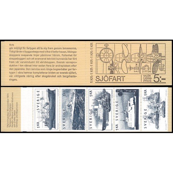 Suecia Sweden C860 1974 Navegación marítima Carnet MNH Suecia Sweden C860 1974 Navegación marítima Carnet MNH