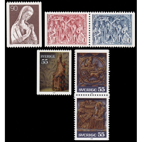 Suecia Sweden 905/10 1975 Navidad Arte sacro sueco MNH Suecia Sweden 905/10 1975 Navidad Arte sacro sueco MNH
