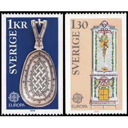 Suecia Sweden 923/24 1976 Europa Trabajos artesanales MNH