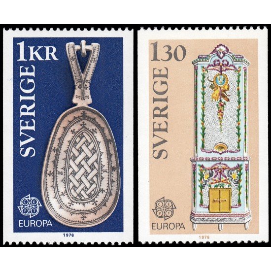Suecia Sweden 923/24 1976 Europa Trabajos artesanales MNH