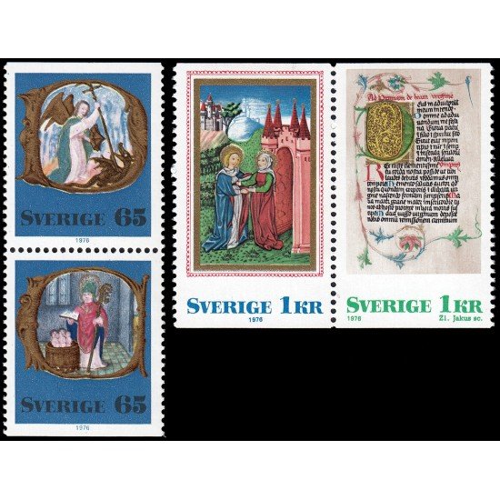 Suecia Sweden 946/49 1976 Navidad Iluminaciones medievales MNH
