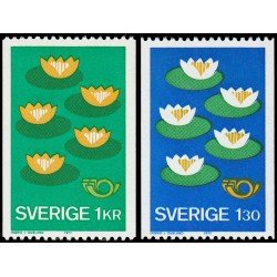Suecia Sweden 952/53  1977  Nenúfares MNH