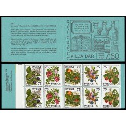 Suecia Sweden C975 1977 Baias salvajes Carnet MNH