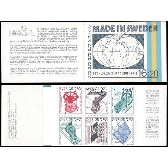 Suecia Sweden C1264 1984 Exportaciones suecas Carnet MNH