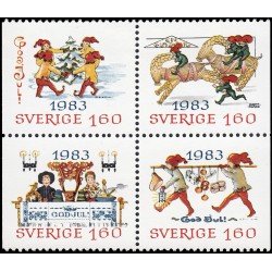 Suecia Sweden 1240/43 1983 Navidad Antiguas postales navideñas MNH Suecia Sweden 1240/43 1983 Navidad Antiguas postales navideñas MNH
