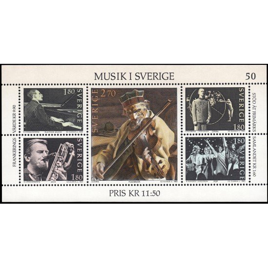 Suecia Sweden HB 11 1983 Música en Suecia MNH Suecia Sweden HB 11 1983 Música en Suecia MNH