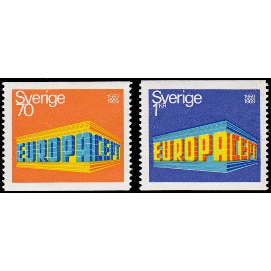 Suecia Sweden 615/16 1969 Europa 10 aniv. de C.E.P.T. MNH
