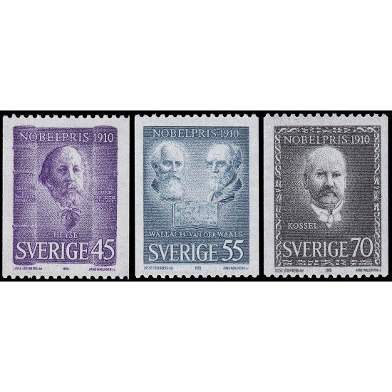 Suecia Sweden 678/80 1970 Galardonados con el premio Nobel 1910 MNH